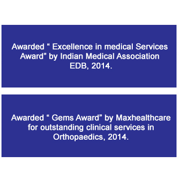 Awarded “LEGEND in Orthopaedics” second time in a row by Times of India Group “Times of India Healthcare Achievers Award 2018